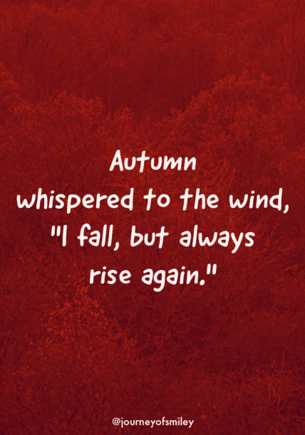 Orange background with tree and leaves with an inspirational autumn quote about anxiety on the Journeyofsmiley blog