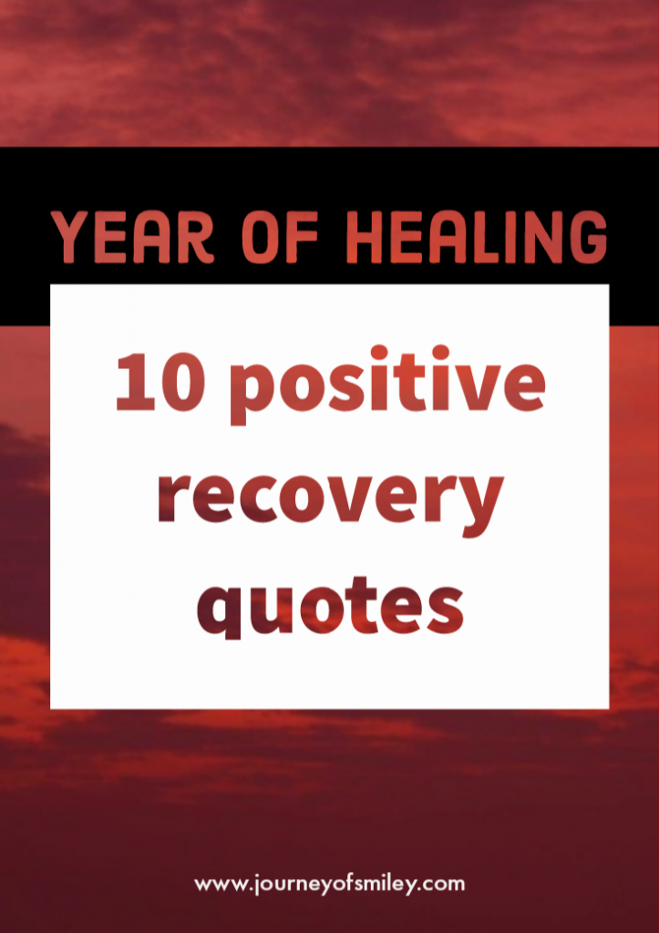 10 best positive recovery quotes for healing on red sky background