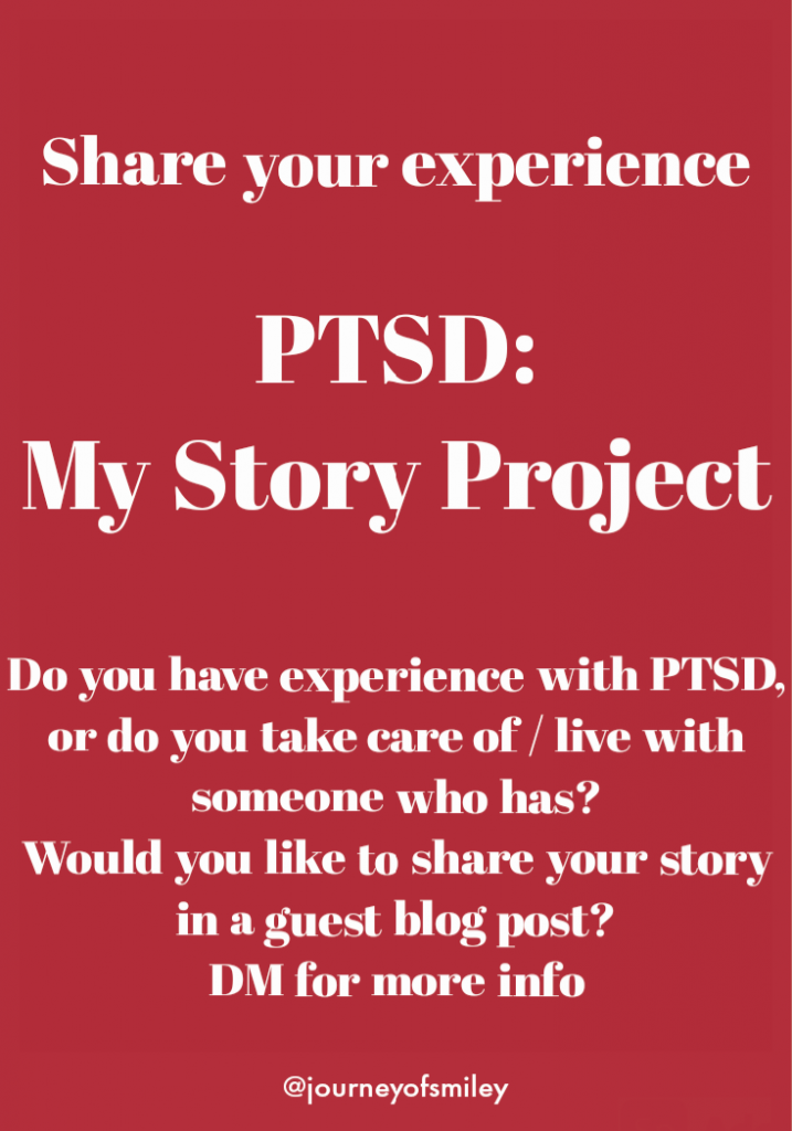 A red background and PTSD: My Story Project guidelines on Journeyofsmiley blog
