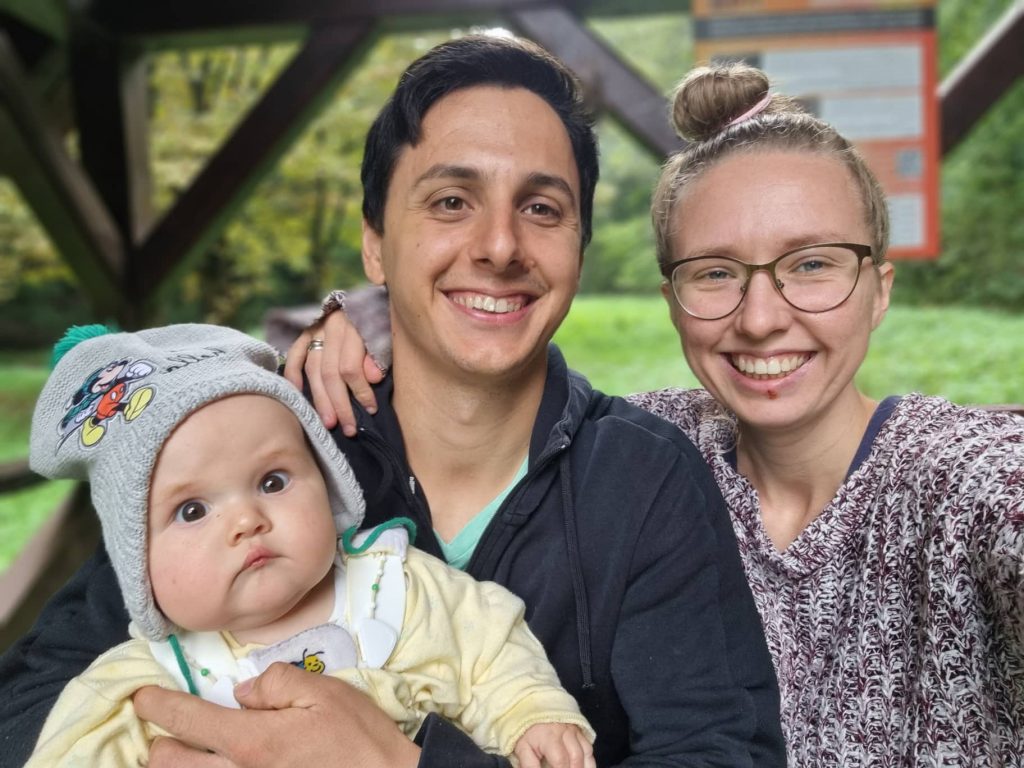 A family together, a man, a woman and a baby. Trauma survivor on trauma healing journey on Journeyofsmiley blog